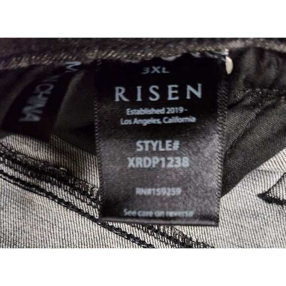 Risen Black Wash Boyfriend Jeans with distressing and raw hem Size 3XL - Picture 10 of 10